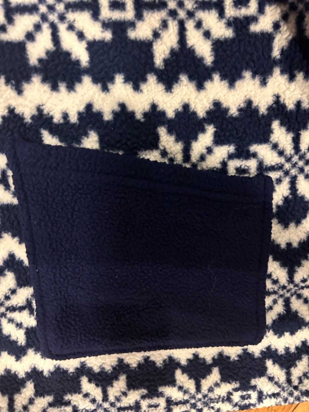 Como Vintage Navy & White Hooded Fair Isle Zip Jacket - Picture 3 of 4
